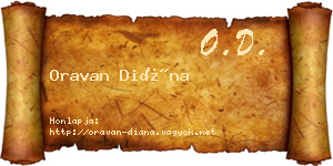 Oravan Diána névjegykártya